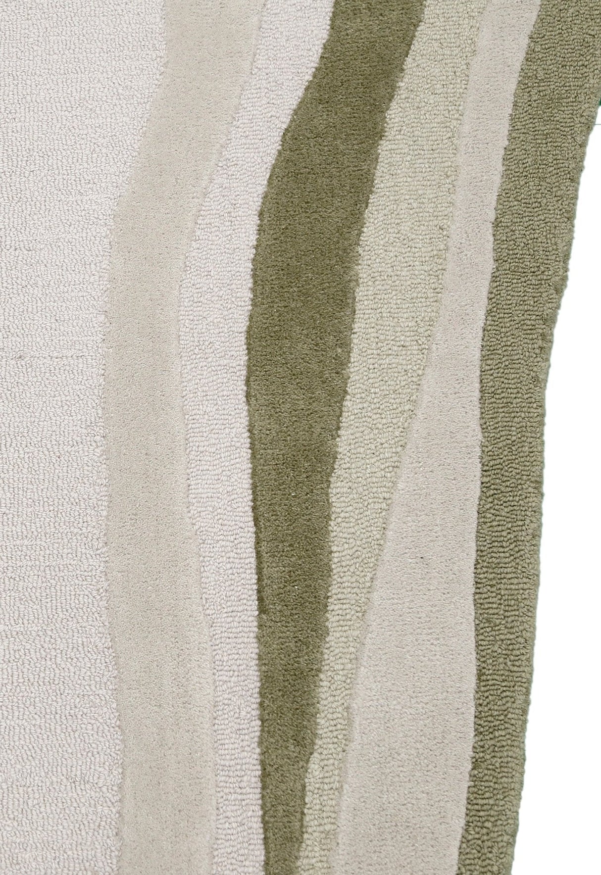 Modern Layered Pattern Ivory Hand Tufted 5x7 Wool Rug