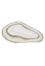 Modern Layered Pattern Ivory Hand Tufted 5x7 Wool Rug