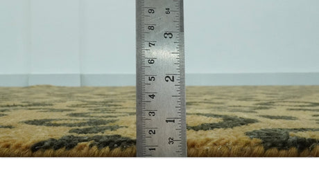 Modern leopard Design Hand knotted Golden-Brown and Charcoal Custom Made wool rug