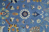 Modern Oushak Blue and Beige Hand Tufted Wool Area Rug
