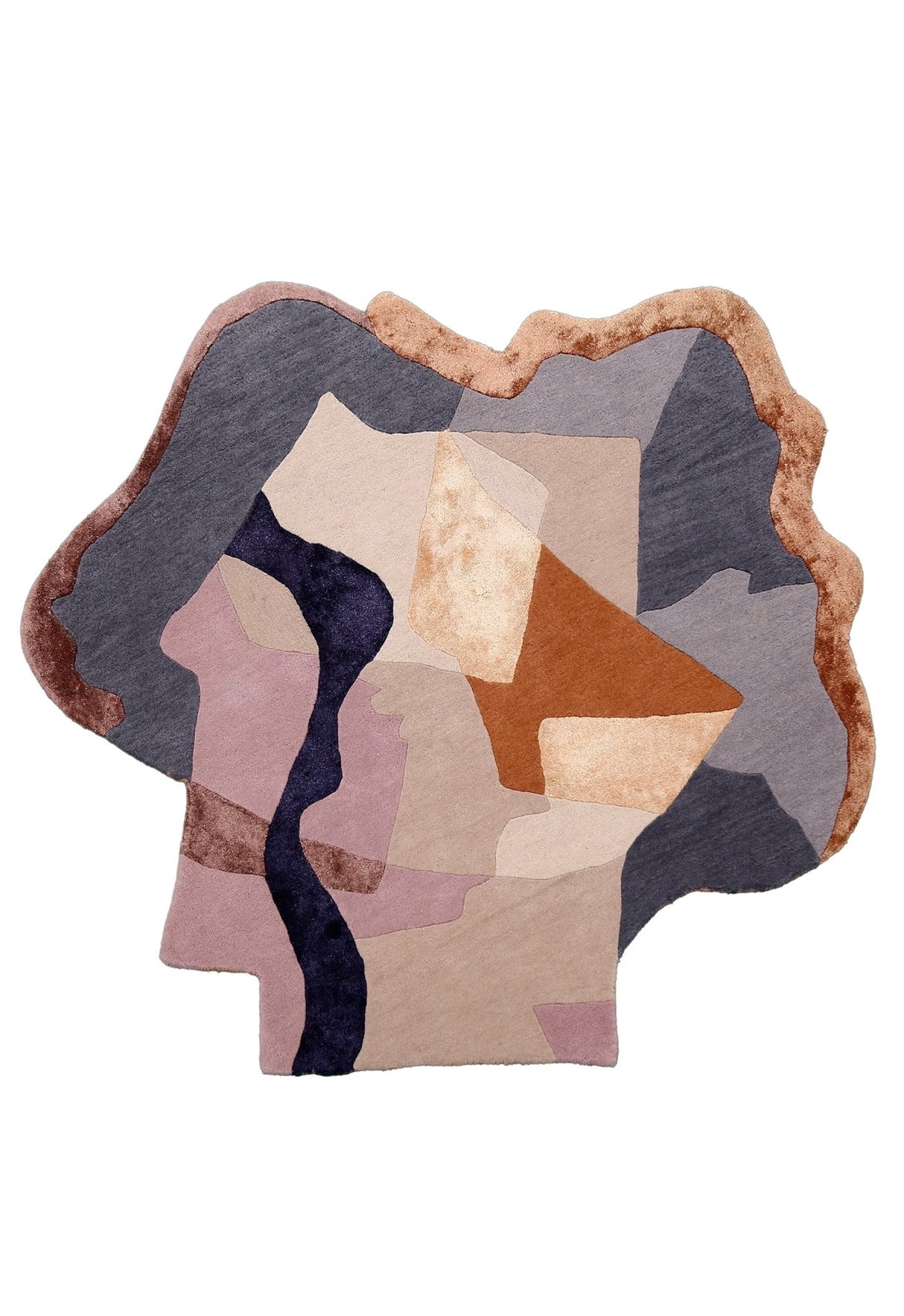 Modern Patch Mosaic Multicolor Hand Tufted 6x6 Wool Rug