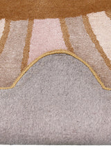 Modern Petal Camel Hand Tufted 5x8 Wool Area Rug