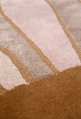 Modern Petal Camel Hand Tufted 5x8 Wool Area Rug