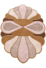 Modern Petal Camel Hand Tufted 5x8 Wool Area Rug