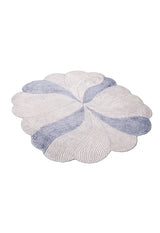 Modern Petal Ivory Hand Tufted 5x5 Wool Area Rug