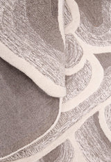 Modern Petal Layers Ivory Hand Tufted 6x8 Wool Area Rug