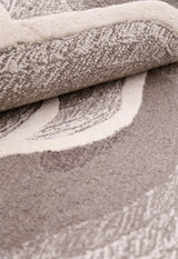 Modern Petal Layers Ivory Hand Tufted 6x8 Wool Area Rug