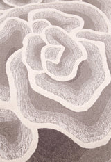 Modern Petal Layers Ivory Hand Tufted 6x8 Wool Area Rug