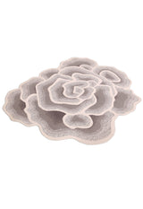 Modern Petal Layers Ivory Hand Tufted 6x8 Wool Area Rug