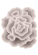 Modern Petal Layers Ivory Hand Tufted 6x8 Wool Area Rug