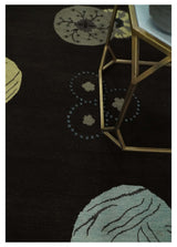 Modern Premium look Dark Brown 5x8 Hand loom Wool and Art Silk Area Rug-Area Rug-Parc Decor