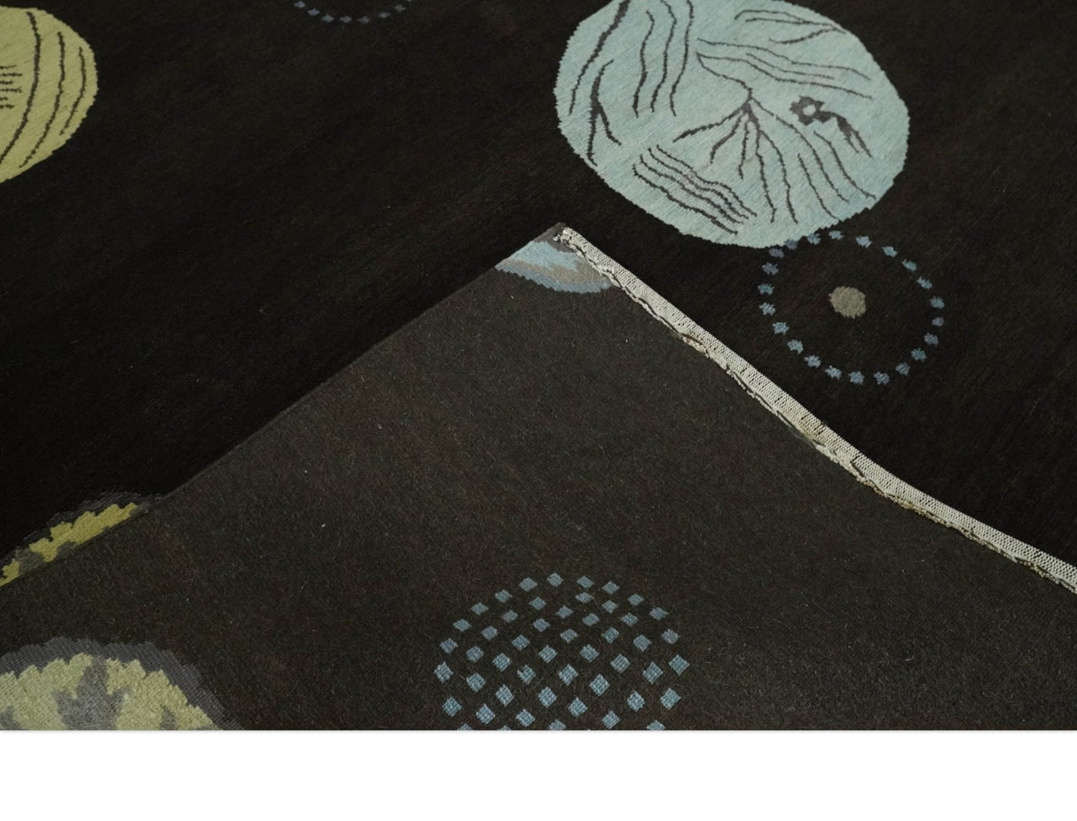 Modern Premium look Dark Brown 5x8 Hand loom Wool and Art Silk Area Rug-Area Rug-Parc Decor
