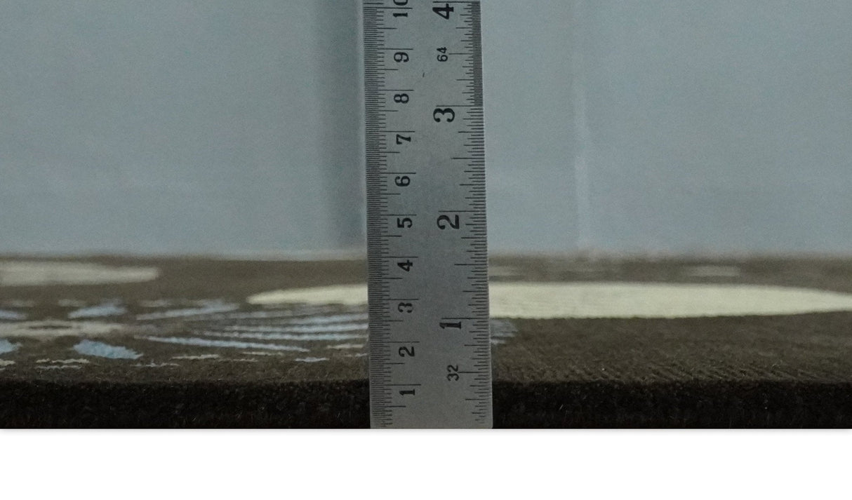 Modern Premium look Dark Brown 5x8 Hand loom Wool and Art Silk Area Rug-Area Rug-Parc Decor