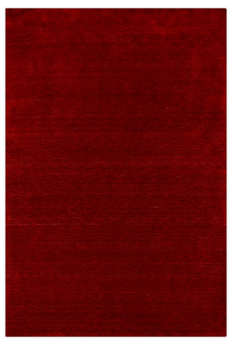 Modern Red Solid Design Hand Loomed Wool Area Rug