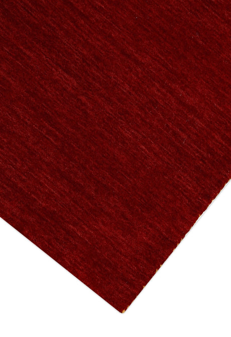 Modern Red Solid Design Hand Loomed Wool Area Rug