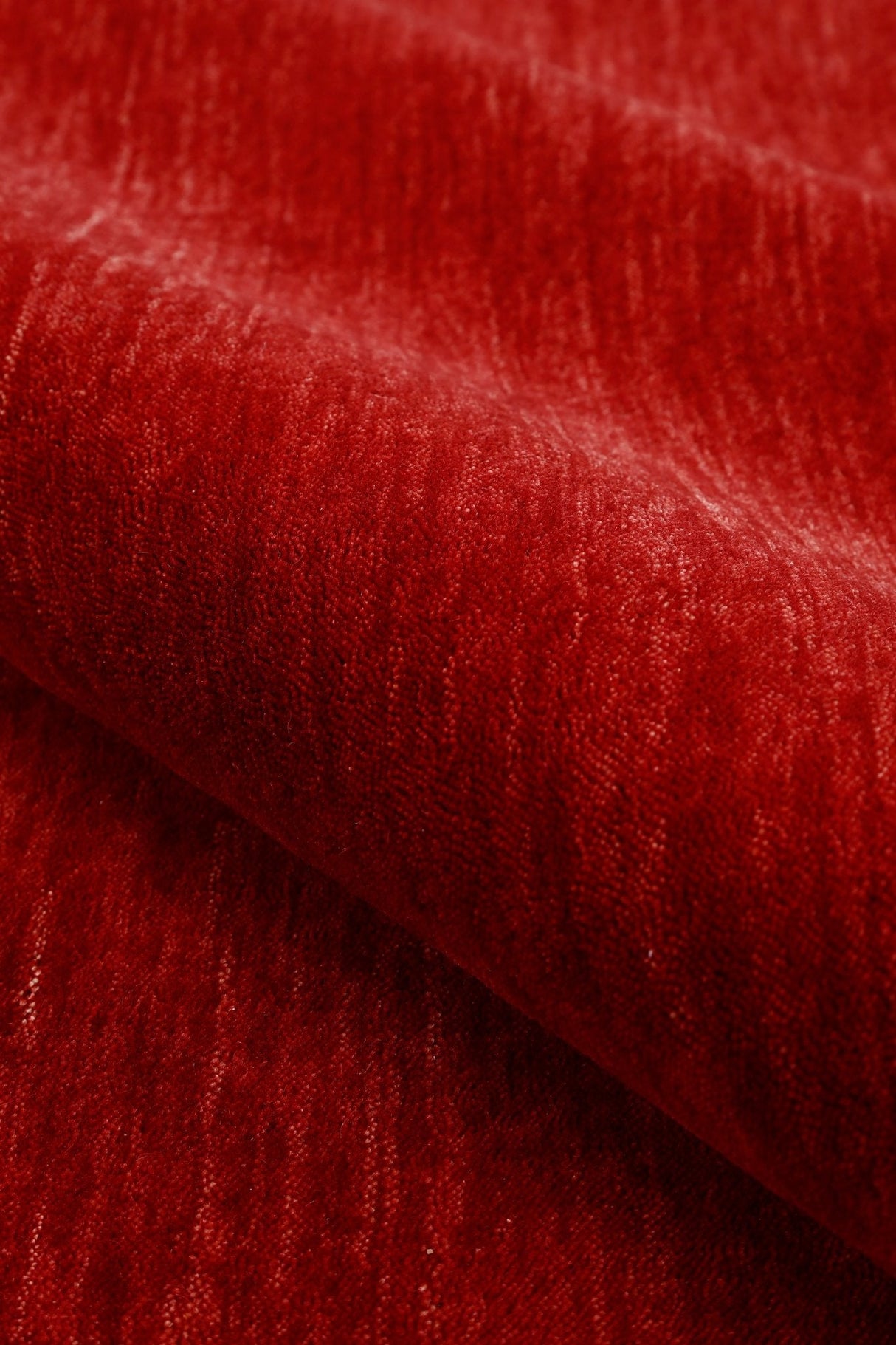 Modern Red Solid Design Hand Loomed Wool Area Rug