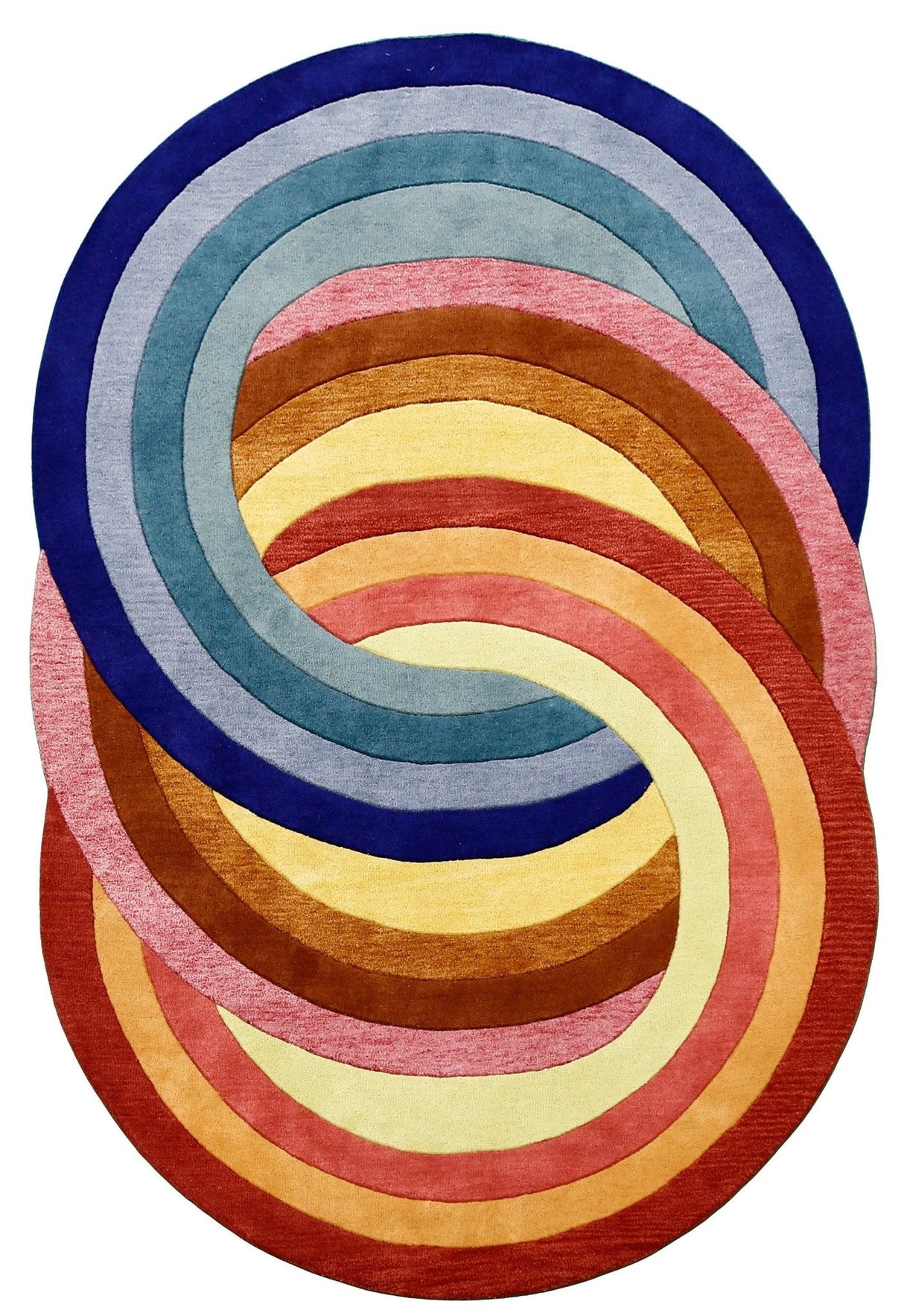 Modern Rings Golden Hand Tufted 5x7 Wool Area Rug