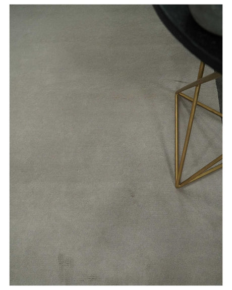 Modern Scandinavian 6x8 Silver and Charcoal Wool Hand Woven Area Rug