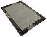 Modern Scandinavian 6x8 Silver and Charcoal Wool Hand Woven Area Rug