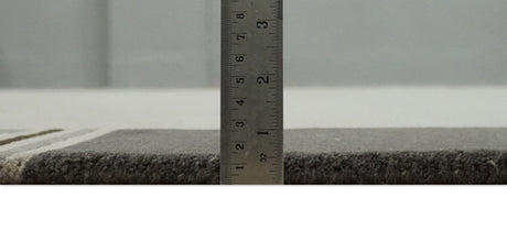 Modern Scandinavian 6x8 Silver and Charcoal Wool Hand Woven Area Rug