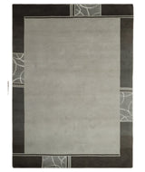 Modern Scandinavian 6x8 Silver and Charcoal Wool Hand Woven Area Rug