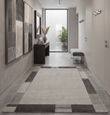Modern Scandinavian 6x8 Silver and Gray Wool Hand Woven Area Rug