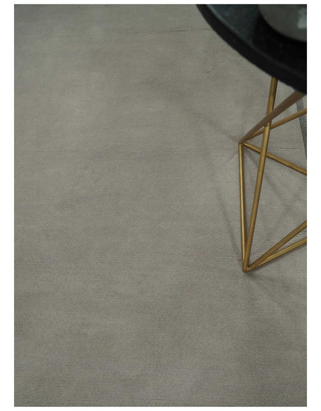 Modern Scandinavian 6x8 Silver and Gray Wool Hand Woven Area Rug