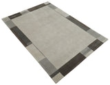 Modern Scandinavian 6x8 Silver and Gray Wool Hand Woven Area Rug
