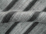 Modern Scandinavian Stripes Style 5x7 Silver and Gray Wool Hand Woven Area Rug