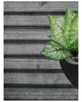 Modern Scandinavian Stripes Style 5x7 Silver and Gray Wool Hand Woven Area Rug