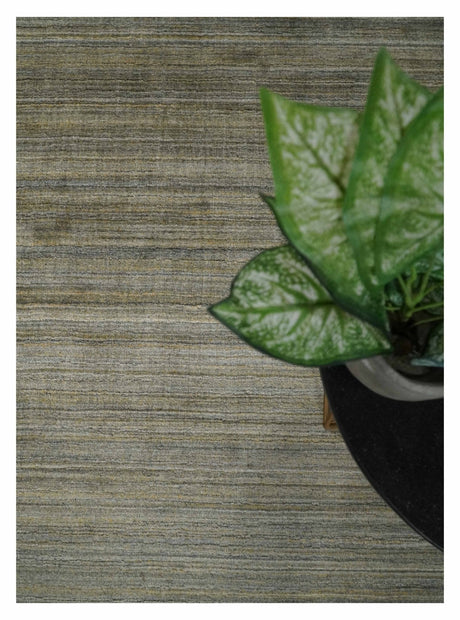 Modern Shaded Beige 5x7 Blended Bamboo Silk Hand Woven Area Rug