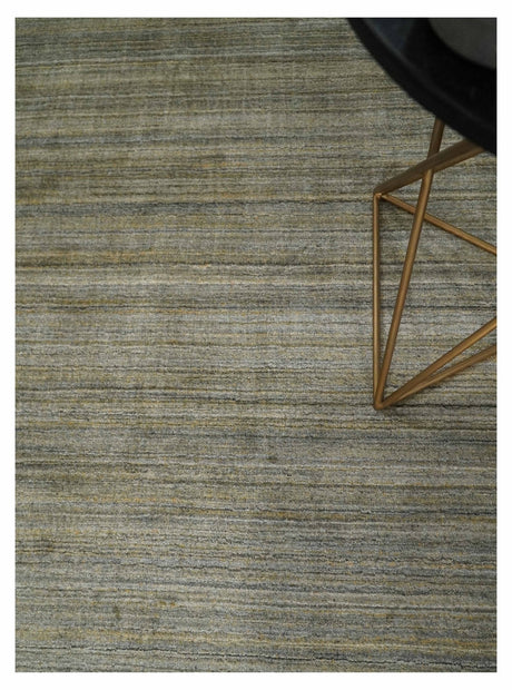 Modern Shaded Beige 5x7 Blended Bamboo Silk Hand Woven Area Rug