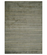 Modern Shaded Beige 5x7 Blended Bamboo Silk Hand Woven Area Rug