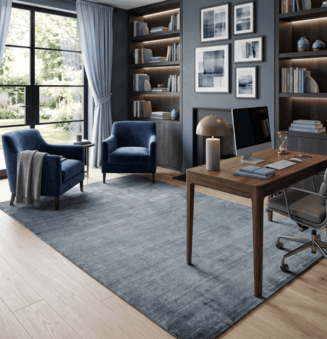 Modern Shaded Silver 5x7 Blended Wool Hand Woven Area Rug