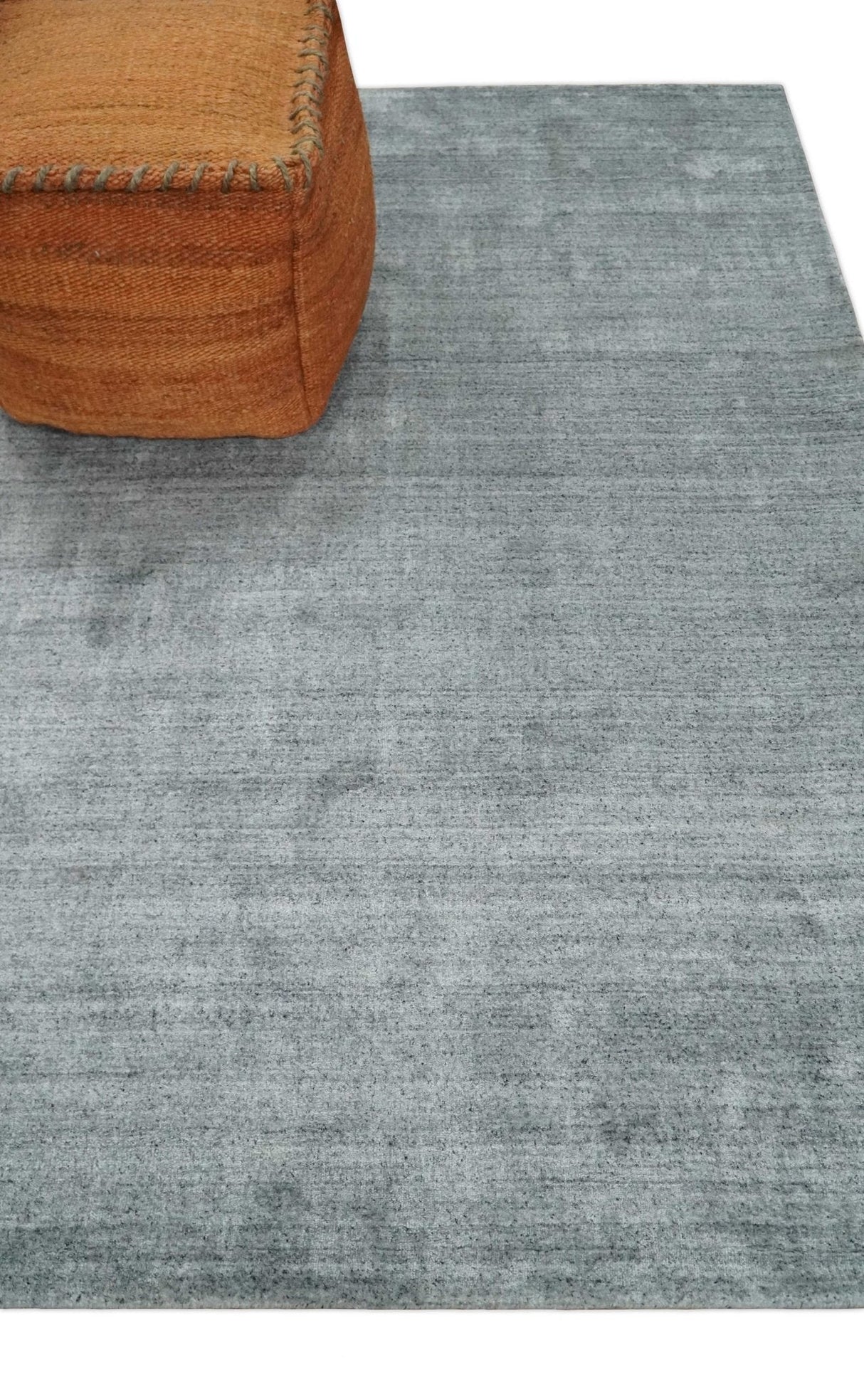 Modern Shaded Silver 5x7 Blended Wool Hand Woven Area Rug