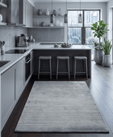 Modern Shaded Silver Gray 5x7 Blended Bamboo Silk Flatwoven Area Rug