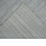 Modern Shaded Silver Gray 5x7 Blended Bamboo Silk Flatwoven Area Rug