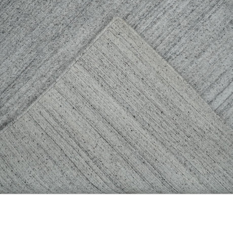 Modern Shaded Silver Gray 5x7 Blended Bamboo Silk Flatwoven Area Rug
