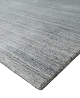 Modern Shaded Silver Gray 5x7 Blended Bamboo Silk Flatwoven Area Rug