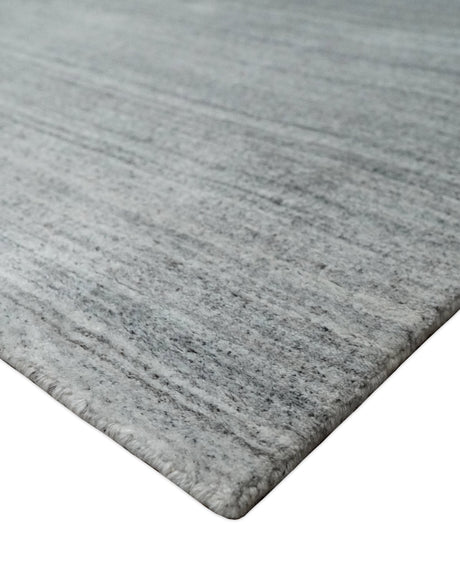 Modern Shaded Silver Gray 5x7 Blended Bamboo Silk Flatwoven Area Rug