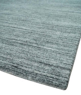 Modern Shaded Solid Handloom Silver, Charcoal and Gray 8x10 Contemporary Wool Area Rug | TRD10283810S