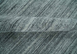 Modern Shaded Solid Handloom Silver, Charcoal and Gray 8x10 Contemporary Wool Area Rug | TRD10283810S