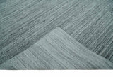 Modern Shaded Solid Handloom Silver, Charcoal and Gray 8x10 Contemporary Wool Area Rug | TRD10283810S