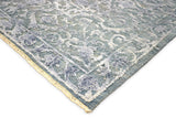 Modern Silver And Gray Hand Knotted Bamboo Silk 8x10 Area Rug