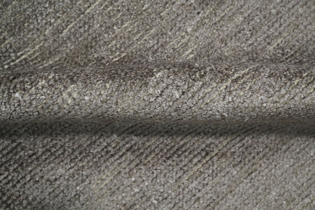 Modern Solid 2x3 Gray Hand Knotted Entryway Silk Area Rug