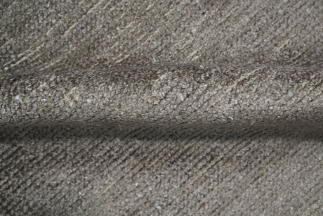 Modern Solid 2x3 Gray Hand Knotted Entryway Silk Area Rug