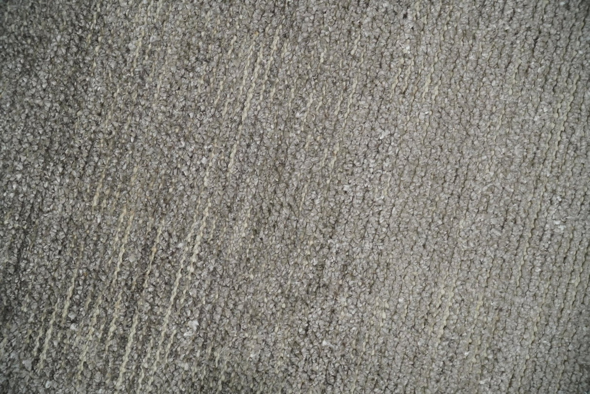 Modern Solid 2x3 Gray Hand Knotted Entryway Silk Area Rug