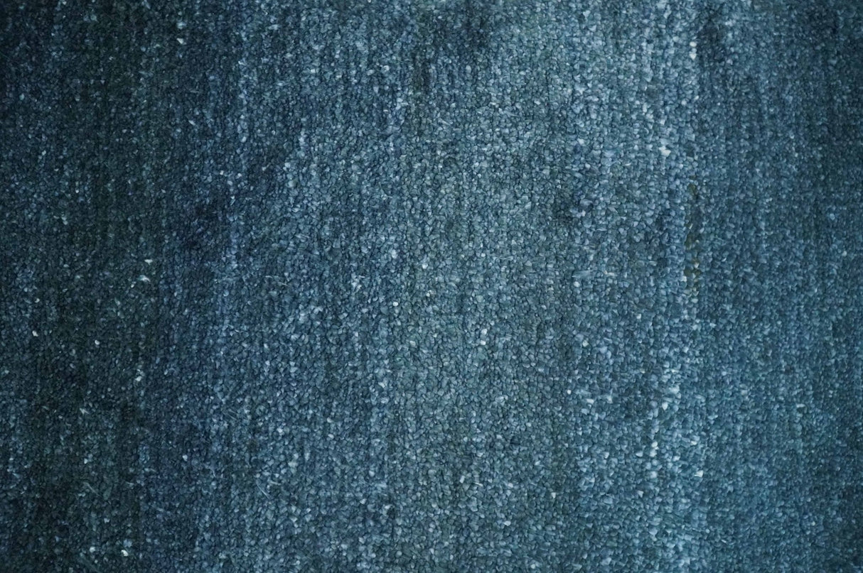 Modern Solid Blue 2x3 Hand Knotted Bamboo Silk Rug