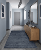 Modern Solid Blue 5x7 Blended Bamboo Silk Hand Woven Area Rug