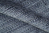 Modern Solid Blue 5x7 Blended Bamboo Silk Hand Woven Area Rug